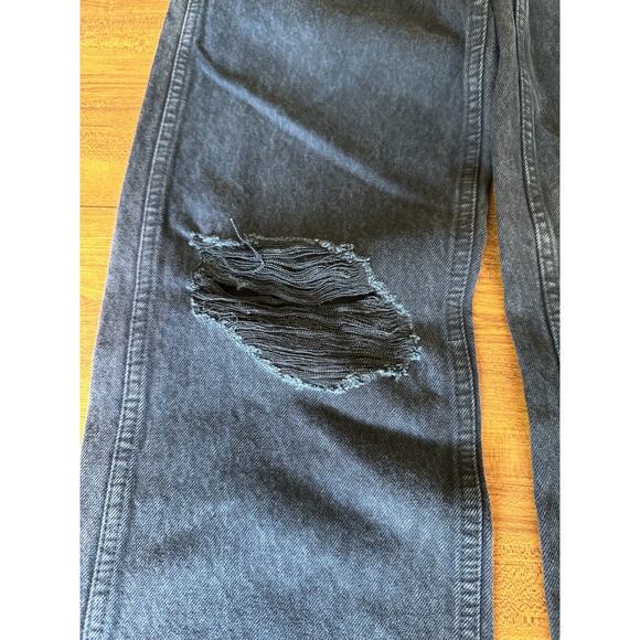 Redone Women's Denim Jeans 90s High Rise Loose Black Button Fly Size 26 - Picture 4 of 9